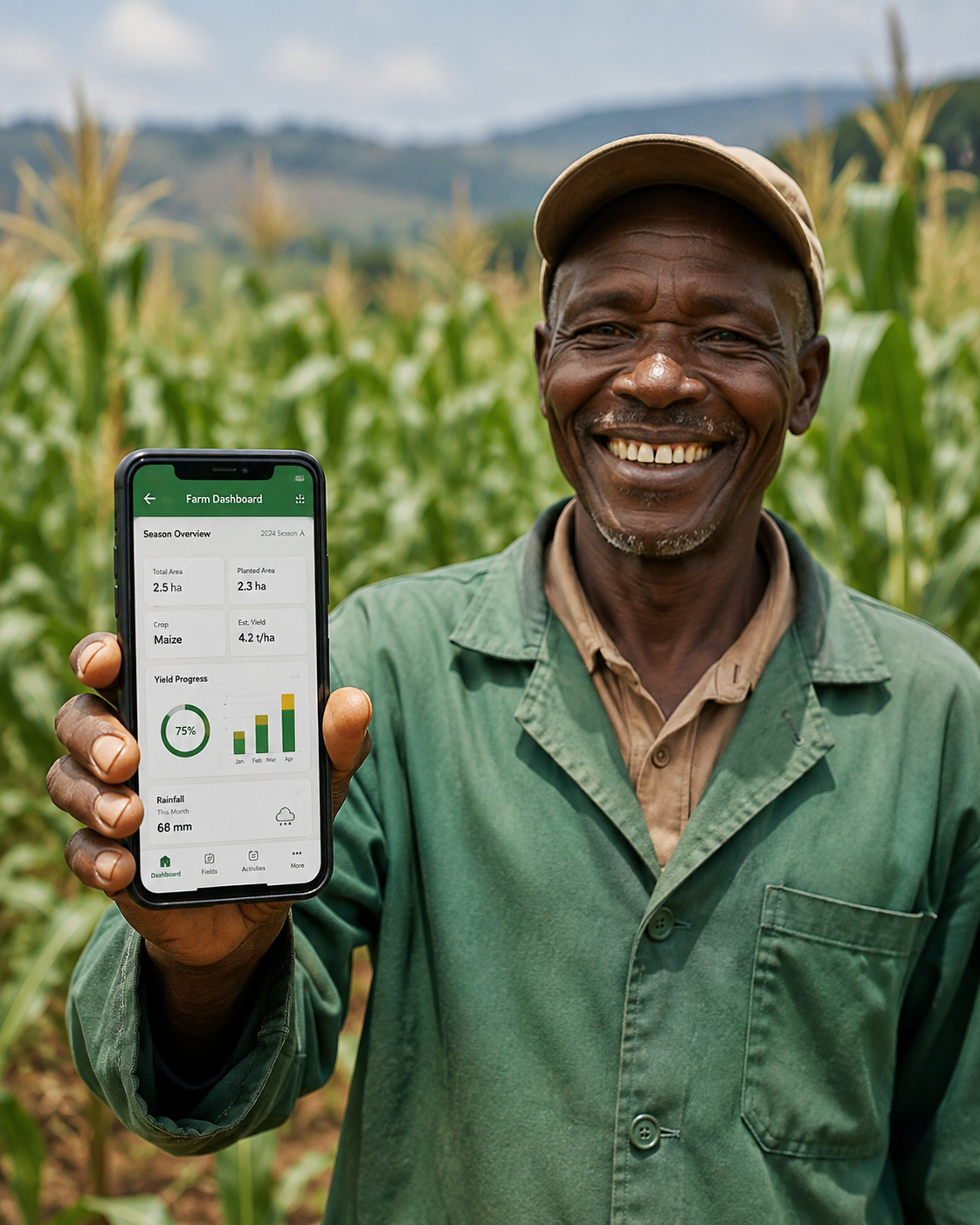 Farmer using digital records